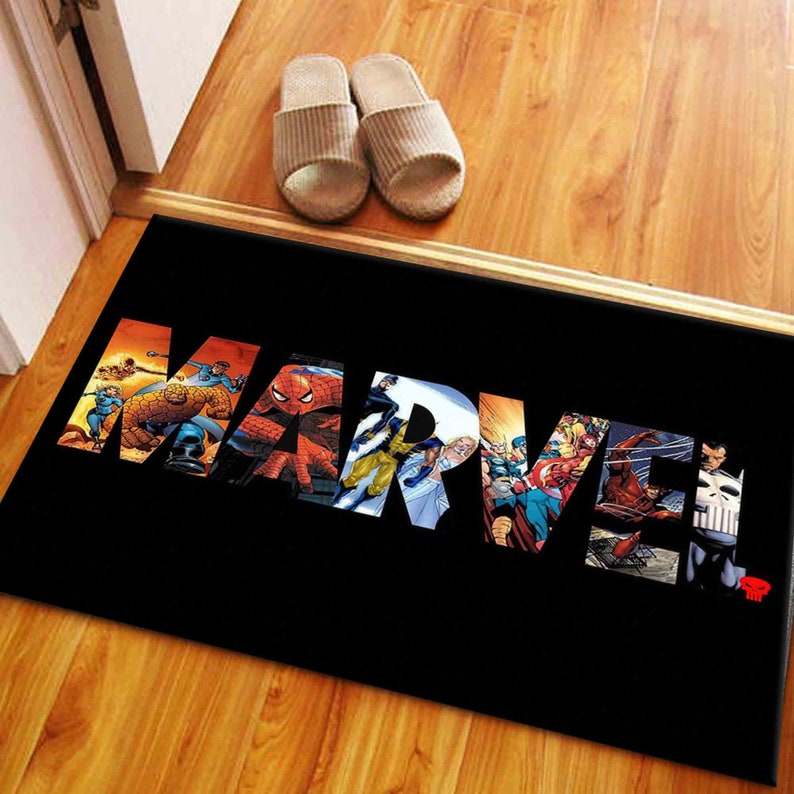 Personalized Rug, Cool Rug, 3D Printeds Rug, Housewarming Gift, Kids Rugs, Captain America Rugs, Marvel Rug, Kitchen Rug, Wedding Rug, imagen 7
