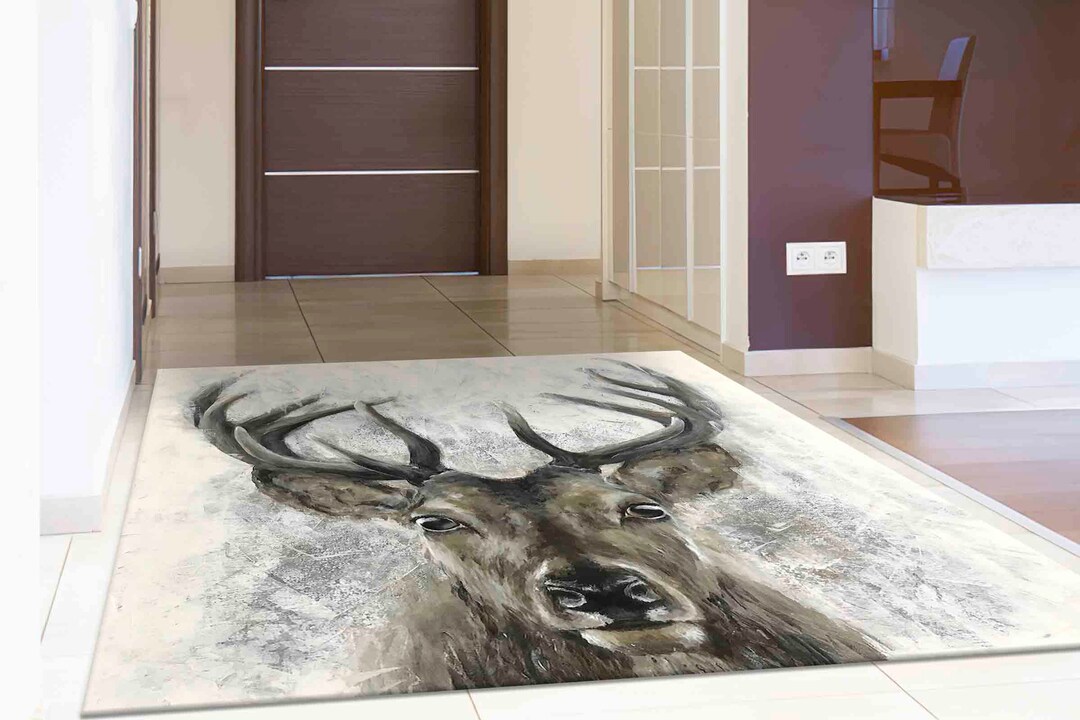 Pet Friendly Rug, Colorful Rug, Thin Rug, Non-slip Carpet, Deer Rugs ...