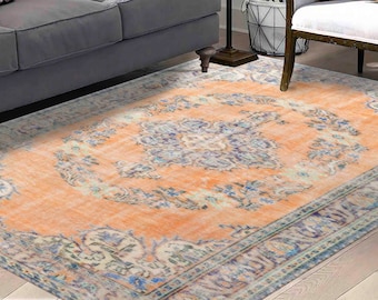 Pet Friendly Rug, Thin Rug, Bedroom Rug, Non Slip Rug, Turkish Design Rugs, Blue Rugs, Turkish Rug, Easy To Clean Rug, Small Rug, Gift Rug,