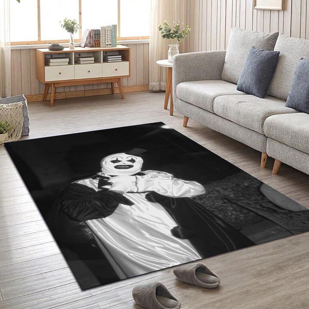 Art the Clown Rug, Black and White Clown Rug, Mime Clown Rug, Famous ...