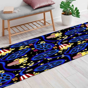 Movie Room Rug, Arcade Cinema Design, Easy Clean Custom Rug image 5