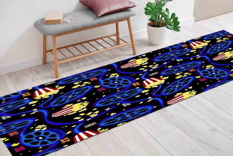 Movie Room Rug, Arcade Cinema Design, Easy Clean Custom Rug image 5