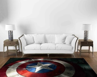 Entryway Rug, Saloon Rug, Step Rug, Gift For The Home, Modern Rugs, Man Cave Rugs, Captain America Rug, Bath Rug, Saloon Rug, Boy Room Decor