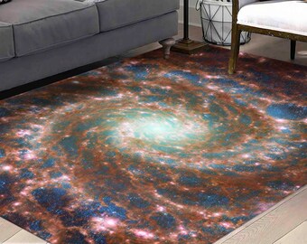 3D Printed Rug, Pet Friendly Rug, Classic Rug, Housewarming Gift, James Webb Galaxy Rugs, Galaxy Rug, View Rug, Chenille Rug, Pattern Rug,