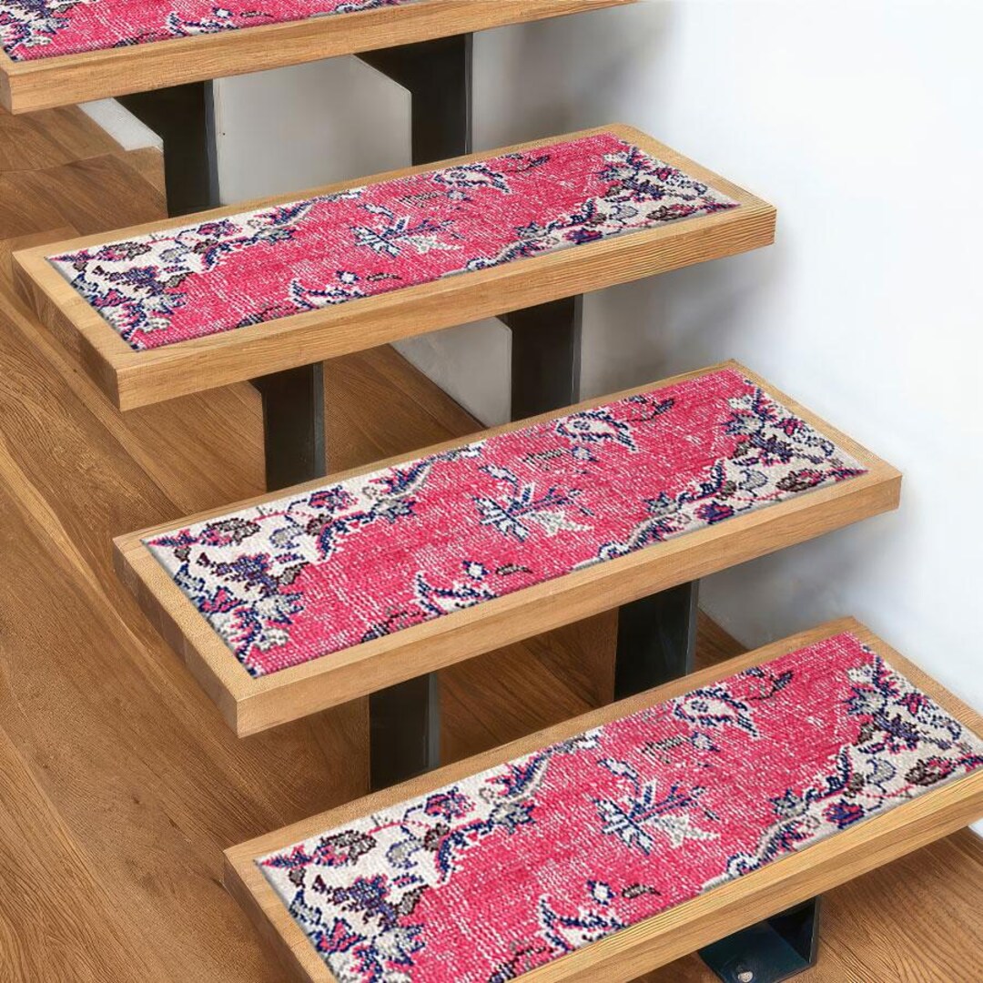 Red Step Rug, Kilim Design Rug, Navy Blue Rug, Modern Rug, Stair Rug ...