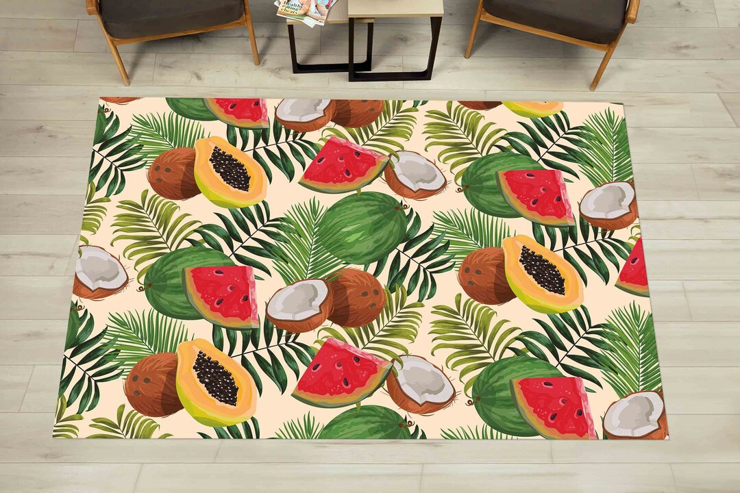Summer Fruits Rugs, Summer Rug, Tropical Rug, Modern Rugs, Soft Rug ...