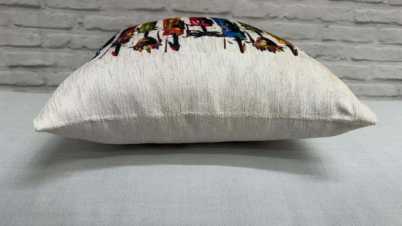 Abstract People Pillow Sham, Masai Cushion Case, Masai People Painting Printed Pillow, African Pillow Cover, Boho Pillow, Bohemian Pillow, image 4