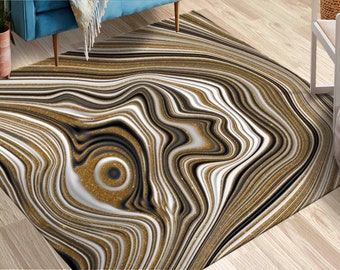 Step Rug, Personalized Rug, Chenille Rug, Gift For The Home, Marble Rugs, Luxury Marble Rugs, White And Gold Marble Rugs, Living Room Decor,