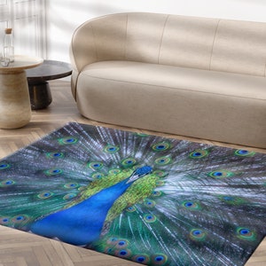 Stair Rug, Home Decor Rug, Accent Rug, Gift For Him, Animal Rug, Peacock Lover Gift Rug, Peacock Rugs, Gift For The Home, Indoor Rug, image 3
