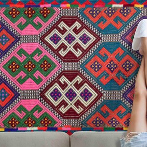 Colorful Rug, Pink Rugs, Navajo Rugs, Farmhouse Decor Rug, Turkish Rug, Bridesmaid Gift, Personalized Rug, Saloon Rug, Vidi Color Rug, imagen 2