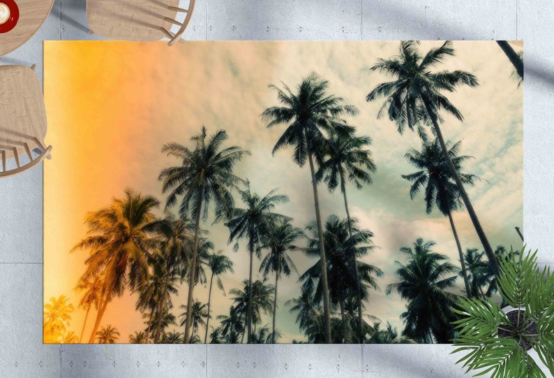 Coconut Trees Rug, Modern Rug, Palm Trees Rug, Landscape Rug, Large Rug ...