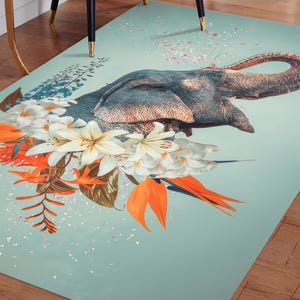 Elephant Rug, Flower Rugs, Abstract Rugs, Animal Rugs, 3D Printeds Rug, Hallway Rug, Bath Rug, Customs Rug, Salon Rug, Thick Rug, Area Rug, image 1