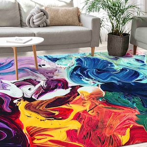 Bridesmaid Gift, Salon Decor Rug, Custom Rug, Gift Rug, Modern Rug, Modern Abstract Rug, Acrylic Paintings Rug, Stair Rug, Kitchen Rug,