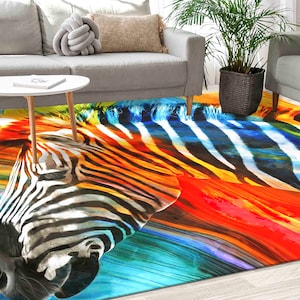 Salon Decor Rug, Classic Rug, Round Rug, Anti-Slip Carpet, Colorful Rug, Zebra Rugs, Animal Rugs, Outdoor Rug, Kitchen Rug, 3D Printed Rug,