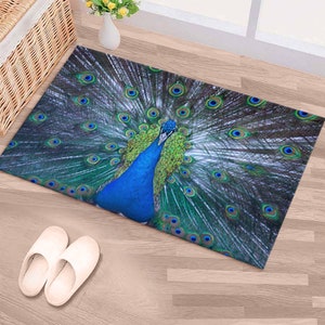 Stair Rug, Home Decor Rug, Accent Rug, Gift For Him, Animal Rug, Peacock Lover Gift Rug, Peacock Rugs, Gift For The Home, Indoor Rug,