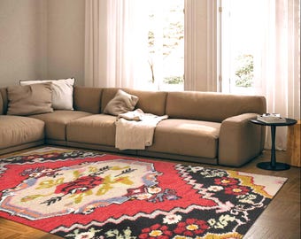 Anatolian Rug, Turkish Kilim, Vintage Rug, Washable Rug, Non Slip Rug, Living Rug, Area Rug, Classic Rug, Handmade Rug, Turkish Rug,