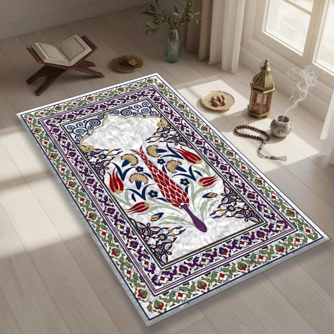 Musim Rugs Ottoman Style Prayer Rug, Janamaz Prayer Mat, Prayer Rug, Decorative ...