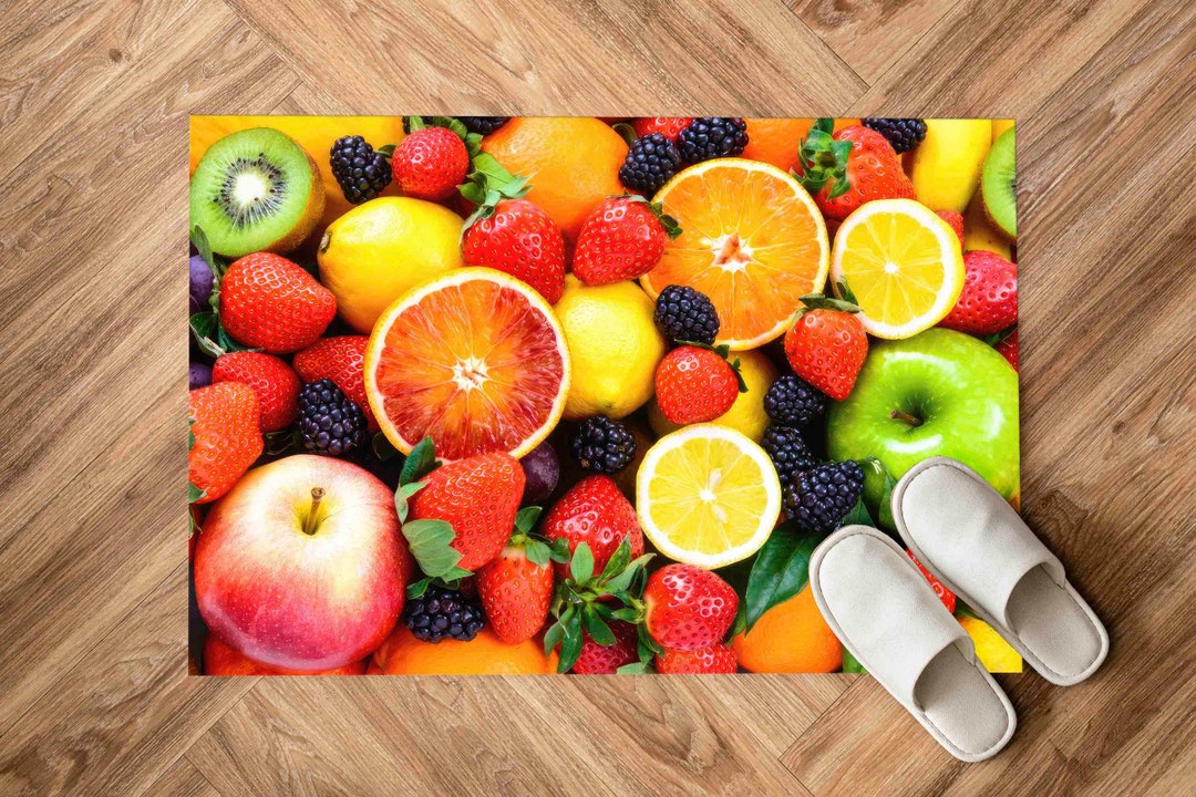 Fruits Rugs, Summer Rugs, Strawberry Rug, Modern Rug, Kitchen Rug ...