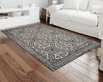Vintage Design Rugs, Green Rugs, Beige Rugs, Antique Decor Rug, Turkish Rug, Dining Room Rug, Gift For The Home, Office Decor Rug,