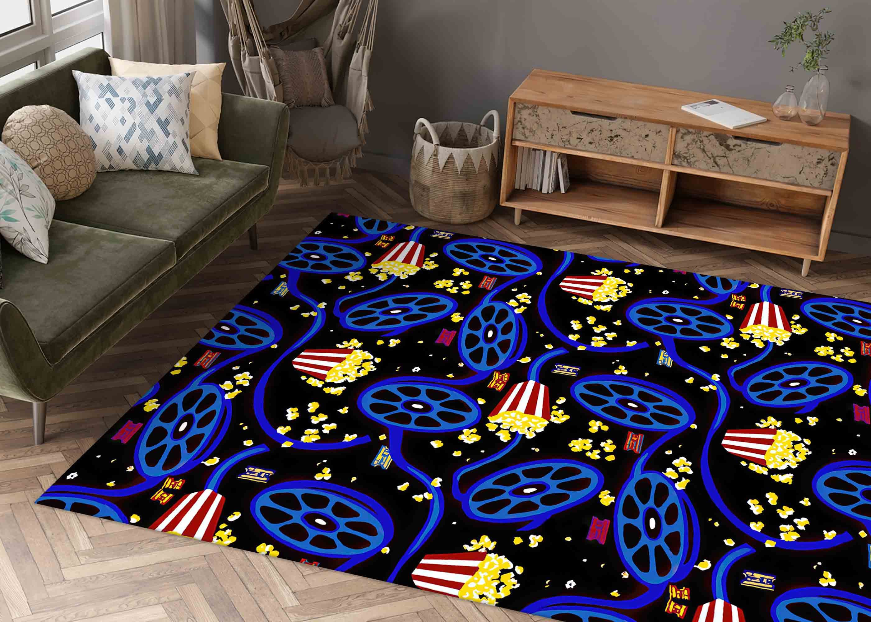 Movie Room Rug, Arcade Cinema Design, Easy Clean Custom Rug - Etsy