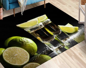Indoor Rug, Bridesmaid Gift, Stair Rug, Gift For Him, Shot Drink Rug, Shot And Lemon Rugs, Modern Rug, Living Room Rug, Large Rug,