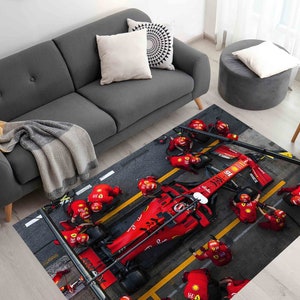 Charles Leclerc Rug, Home Decor Rug, Printed Rug, Car Design Rug, Formula Rug, Red Rug, 3D Rug, Printed Rug, Nursery Rug, Chenille Rug,