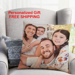 Coussin photo personnalisé, Cadeau coussin personnalisé, Taie d'oreiller photo personnalisée, Cadeau personnalisé, Cadeau fête des pères, Cadeau personnalisé, Coussin personnalisé