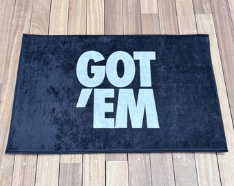 Thin Rug, Stair Rug, Gift Rug, Housewarming Gift, Modern Rug, Got Em Rugs, Black and White Rugs, Thick Rug, Bathroom Rug, Runner Rug,