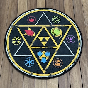 Legend of Zelda Rug, Round Rugs, Gamer Room Rugs, Modern Rug, Non-Slip Carpet, Housewarming Gift, Easy To Clean Rug, Personalized Rug,