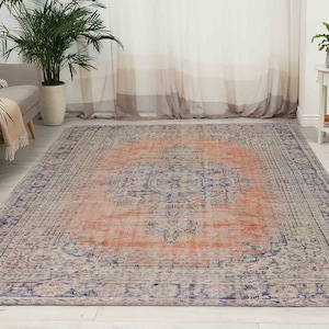 Indoor Rug, Kitchen Rug, Home Decor Rug, Non Slip Rug, Persian Design Rug, Orange Rug, Cool Rug, Personalized Rug, Office Decor Rug,
