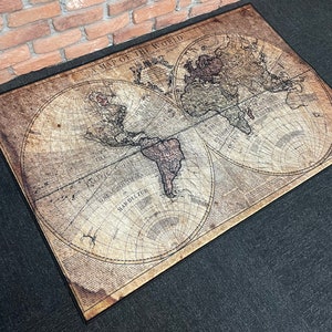 Stair Rug, Colorful Rug, Custom Rug, Gift For Him, Map Rugs, Old Map Rugs, Old World Map Rugs, Personalized Gifts, Office Rug,