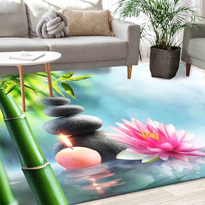 Zen Stones Rug, Alternative Therapy Rugs, Spa Rug, Modern Rugs, Step Rug, Bath Rug, Dining Room Rug, Car Mat, Personalized Gifts,