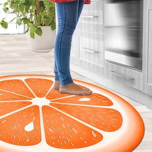 Orange Fruit Rug, Orange Rugs, Round Rugs, Modern Rugs, Entryway Rug, Office Decor Rug, Classic Rug, Nursery Rug, Fruits Rug, Cool Rug,