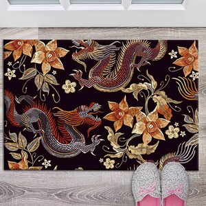 Japanese Rug, Cool Rug, Dragon Rug, Gift For Him, Modern Rug, Chinese Dragon Rugs, Asian Dragon Pattern Rug, Gift For Him, Living Room Rug, image 6