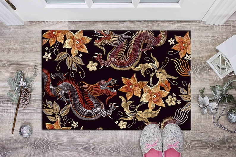 Japanese Rug, Cool Rug, Dragon Rug, Gift For Him, Modern Rug, Chinese Dragon Rugs, Asian Dragon Pattern Rug, Gift For Him, Living Room Rug, image 6