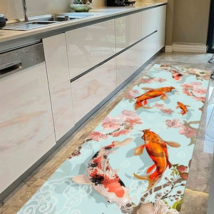 Japanese Koi Fish Rug, Japanese Rug, Koi Rugs, Animal Rug, Car Mat, Nursery Rug, Bathroom Rug, Anti-Slip Carpet, Entry Rug, Fish Rug, image 5