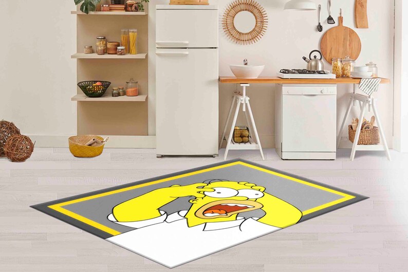 Bedroom Rug, Easy to Clean Rug, Luxury Rug, Non-Slip Carpet, Modern Rugs, Yellow Rug, Simpsons Rugs, Decorative Rug, Salon Rug, image 4