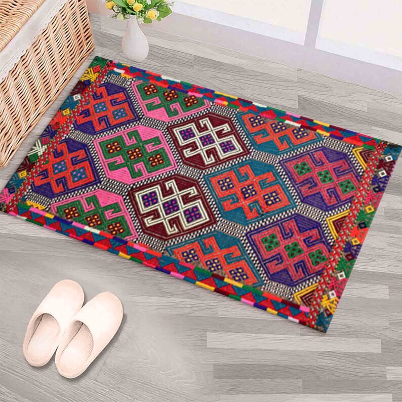 Colorful Rug, Pink Rugs, Navajo Rugs, Farmhouse Decor Rug, Turkish Rug, Bridesmaid Gift, Personalized Rug, Saloon Rug, Vidi Color Rug, imagen 6