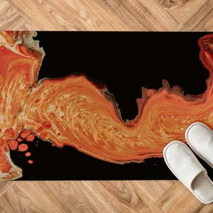 Salon Decor Rug, Colorful Rug, Non-Slip Carpet, Modern Rug, Orange And Black Rug, Hallway Rug, Front Door Rug, Area Rug, Luxury Rug, image 6