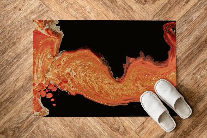 Salon Decor Rug, Colorful Rug, Non-Slip Carpet, Modern Rug, Orange And Black Rug, Hallway Rug, Front Door Rug, Area Rug, Luxury Rug, image 6