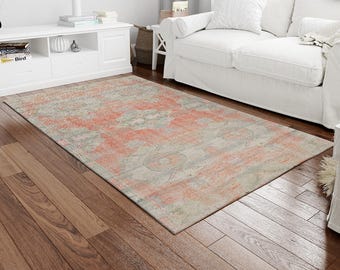 Vintage Design Rug, Vintage Rug Pattern Rug, Green Rugs, Luxury Rugs, Turkish Rug, Door Mat, Salon Rug, Area Rug, Stair Rug,