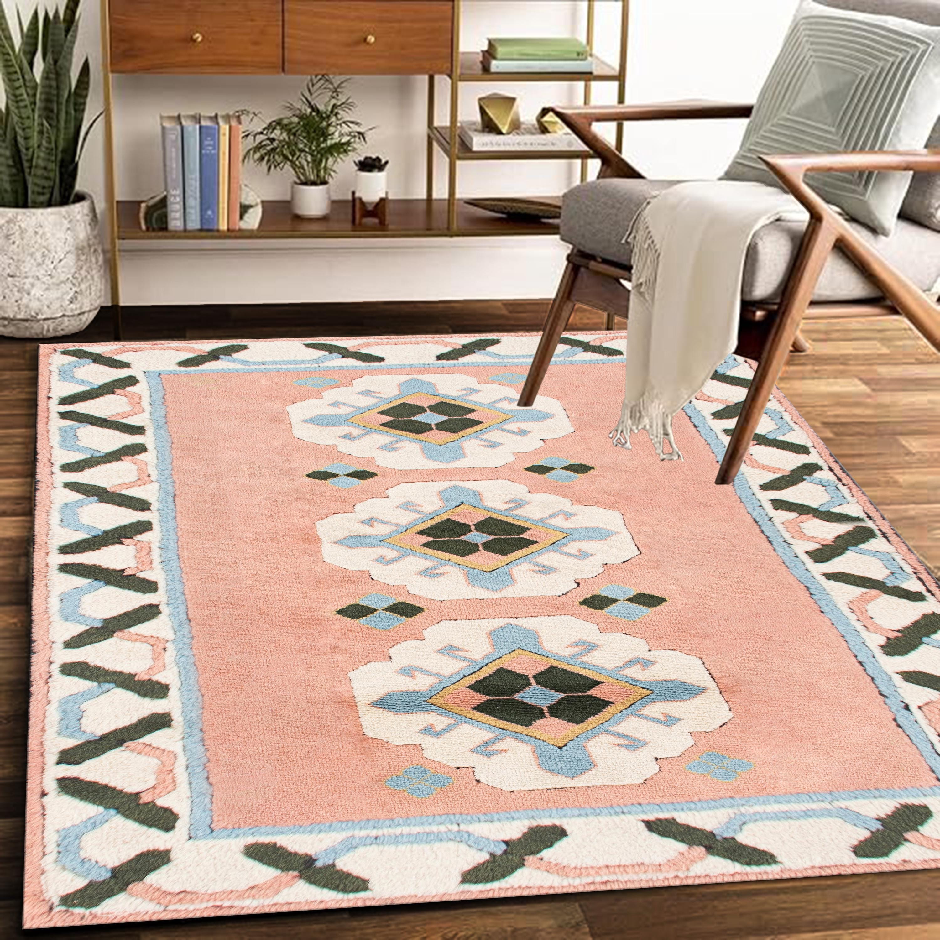 Vintage Rug, Turkish Pattern Rug, Washable Kilim Rug, Blue Decor