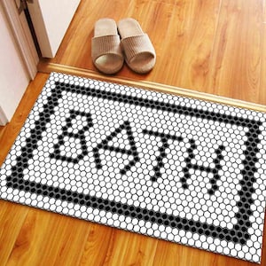 Easy to Clean Rug, Salon Decor Rug, Decorative Rug, Anti-Slip Carpet, Bathroom Decor Rug, Black And White Rug, Modern Rug, Accent Rug, imagem 7