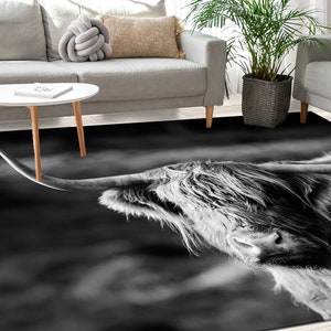 Runner Rug, Personalized Rug, Home Decor Rug, Gift For Him, Animal Rugs, Wild Animal Rug, Ox Rug, 3D Printed Rug, Gift Rug, Stair Rug,