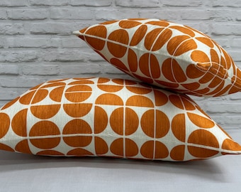 Checkerboard Pillow Cover, Orange Pillow Case, Mid Century Pillow Sham, Modern Cushion, Boho Pillow, Minimal Pillow, Modern Pillow,