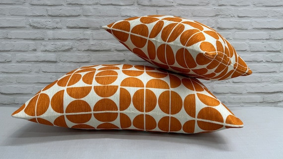 Checkerboard Pillow Cover, Orange Pillow Case, Mid Century Pillow Sham, Modern Cushion, Boho Pillow, Minimal Pillow, Modern Pillow,