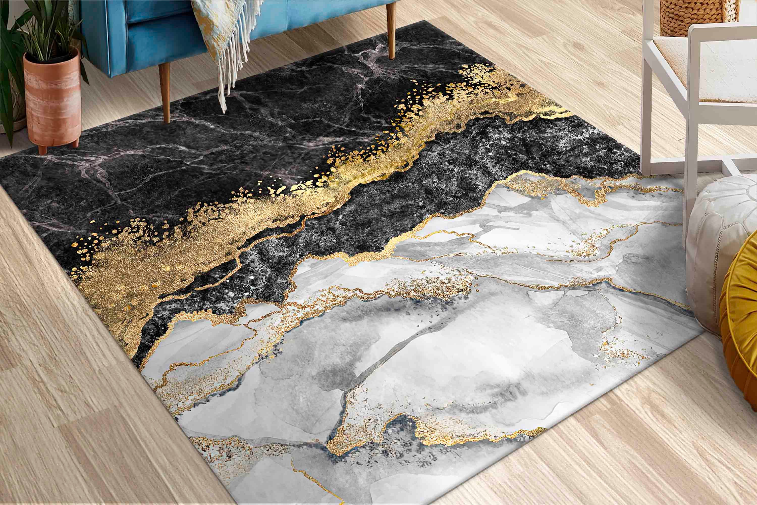 Entryway Rug, Popular Rug, Corridor Rug, Gift for Her, Black and Gold  Marble Rugs, Shimmery Rugs, Alcohol Ink Rugs, Gift for the Home, 