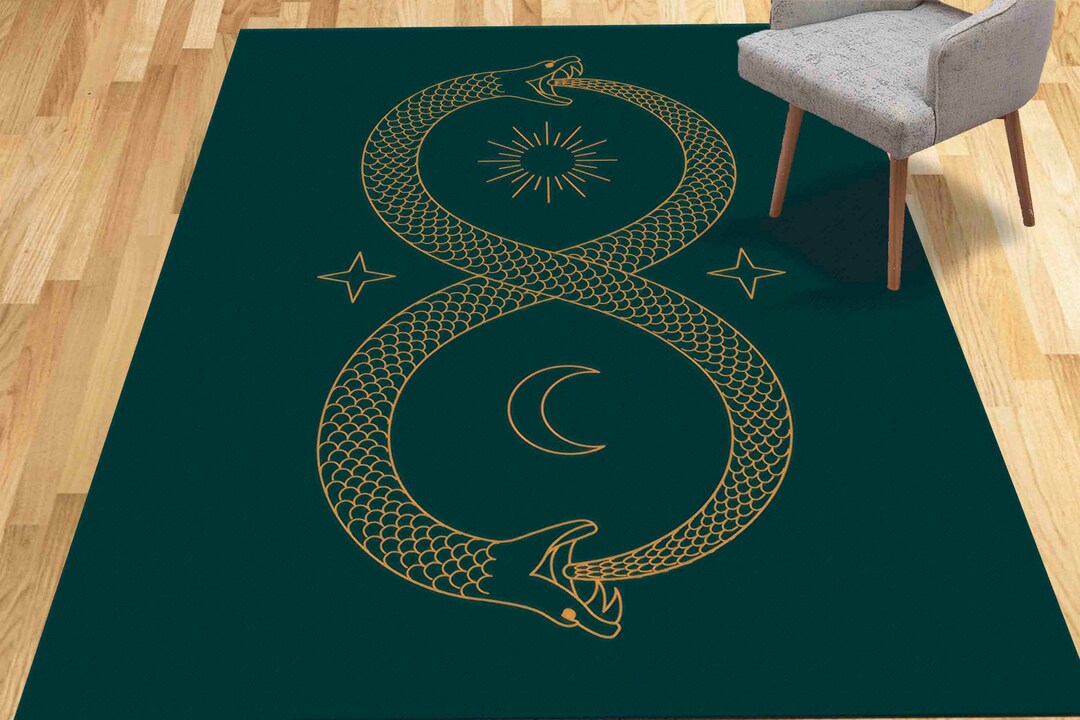 Intinity Rug Ouroboros Rug, Twin Flame Rugs, Infinity Rug, Modern Rug, Easy to Clean ...