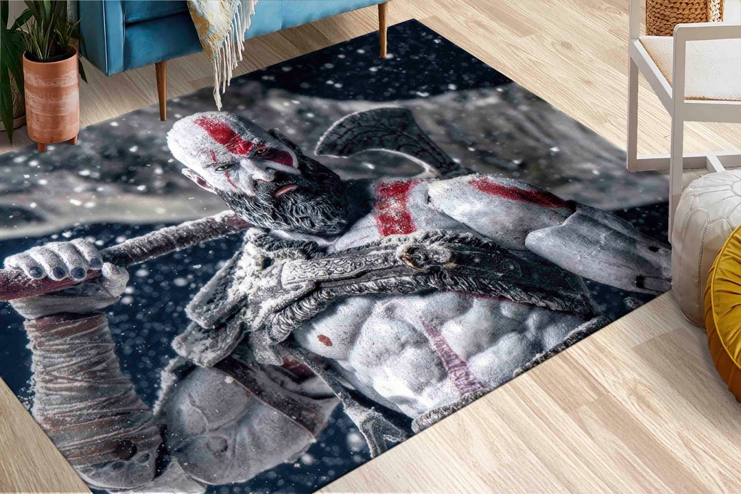 Kratos Rugs, Man Cave Rug, Warrior Rug, Modern Rug, Living Room Rug ...