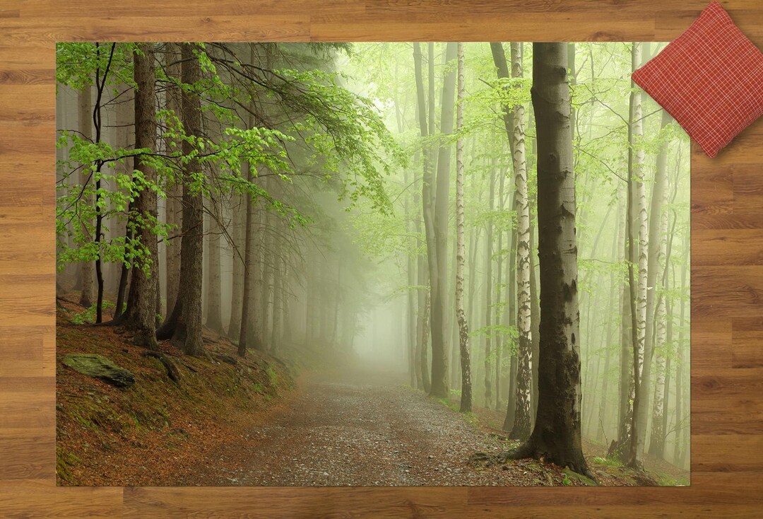 Forest Pathway Rug Forest Rug, Nature Landscape Rug, Trendy Rugs, Landscape Rug, Art Rug ...
